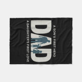 Dad Holding Kids Family Silhouette Father Quote Fleecedecke (Vorderseite (Horizontal))