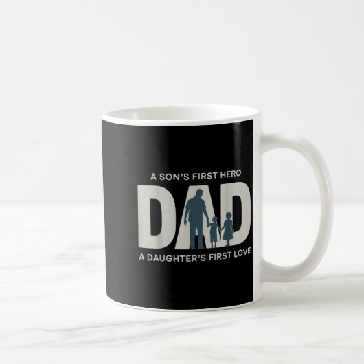 Dad Holding Kids Family Silhouette Father Quote  Kaffeetasse (Rechts)