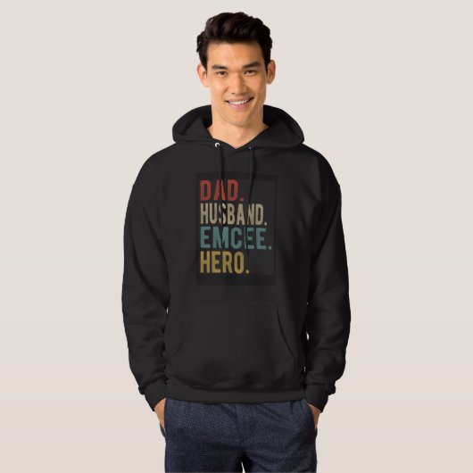 Dad Husband Emcee Hero Hoodie (Vorne ganz)