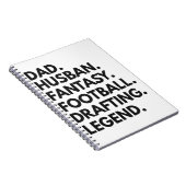 Dad Husband Fantasy Football Drafting Legend Notizblock (Rechte Seite)