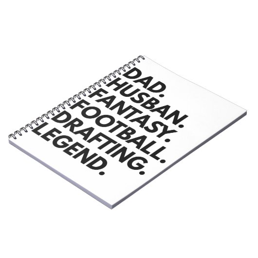 Dad Husband Fantasy Football Drafting Legend Notizblock (Linke Seite)