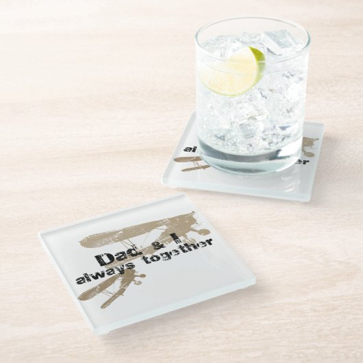 Dad & I always together. Posavasos Glasuntersetzer (Schrägansicht)