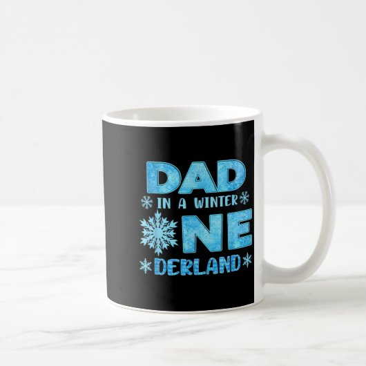Dad In A Winter Onederland Bday Girl Sweet Snowfla Kaffeetasse (Rechts)