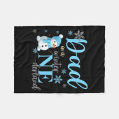 Dad In A Winter Onederland Birthday Boy Girl Cute Fleecedecke (Vorderseite (Horizontal))