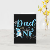 Dad In A Winter Onederland Birthday Boy Girl Cute  Karte (Gelbe Blume)