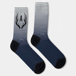 Dad Initial Socks Deer Antlers Crew Socks Socken