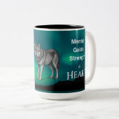 Dad Is Mentor, Guide, Strength & Heart Wolf Mug Zweifarbige Tasse (VorderseiteRechts)