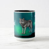 Dad Is Mentor, Guide, Strength & Heart Wolf Mug Zweifarbige Tasse (Mittel)
