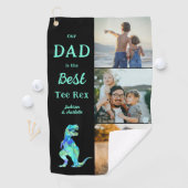 Dad is the Best Tee Rex 3 Photo Funny Golfhandtuch (Insitu)