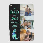 Dad is the Best Tee Rex 3 Photo Funny Golfhandtuch (Vorderseite)