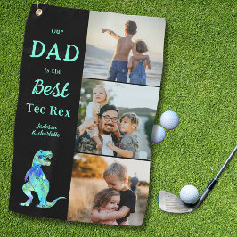 Dad is the Best Tee Rex 3 Photo Funny  Golfhandtuch