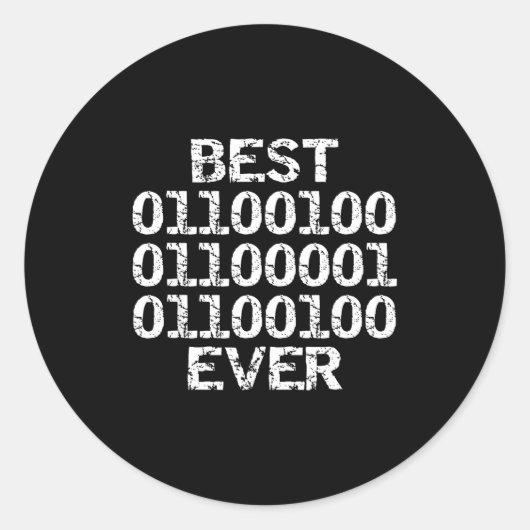 Dad jemals in Binärcode Software-Entwickler Vater Runder Aufkleber (Vorderseite)