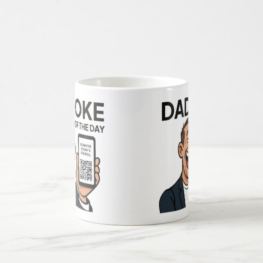 Dad Joke Mug with Daily QR Code – Endless Dad Joke Kaffeetasse (Mittel)