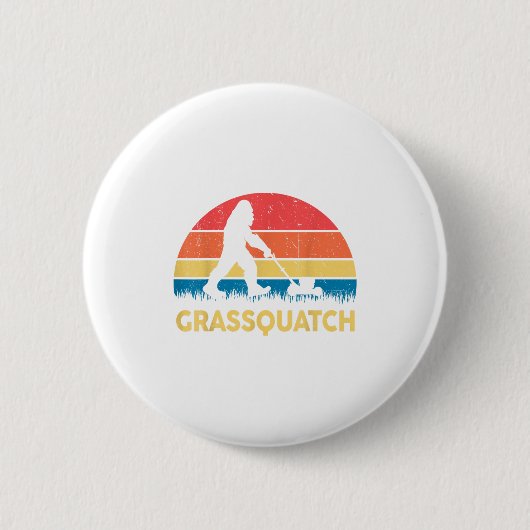Dad Lawn Mowing Grquatch Bigfoot Mower Gift Funny  Button (Vorderseite)