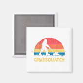 Dad Lawn Mowing Grquatch Bigfoot Mower Gift Funny Magnet (Vorderseite/Rückseite)