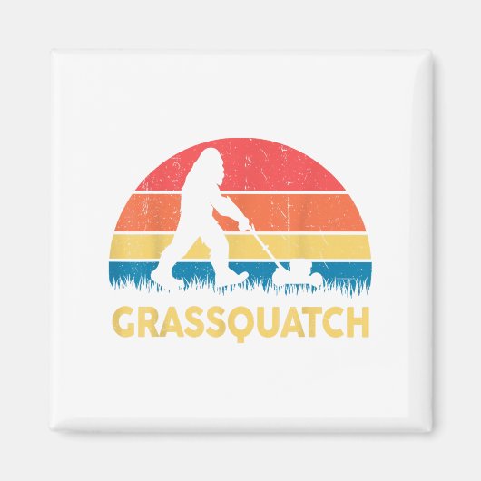 Dad Lawn Mowing Grquatch Bigfoot Mower Gift Funny Magnet (Vorne)