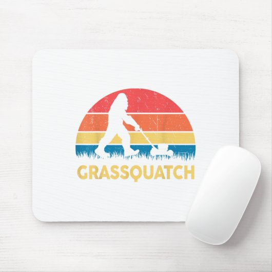 Dad Lawn Mowing Grquatch Bigfoot Mower Gift Funny Mousepad (Mit Mouse)