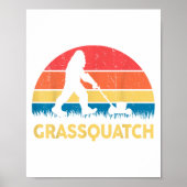 Dad Lawn Mowing Grquatch Bigfoot Mower Gift Funny  Poster (Vorne)