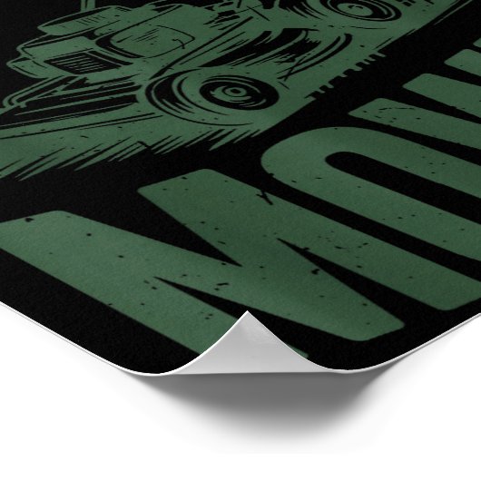 Dad Lawn Mowing One Bad Mowfo Mower Gift Funny Dad Poster (Ecke)