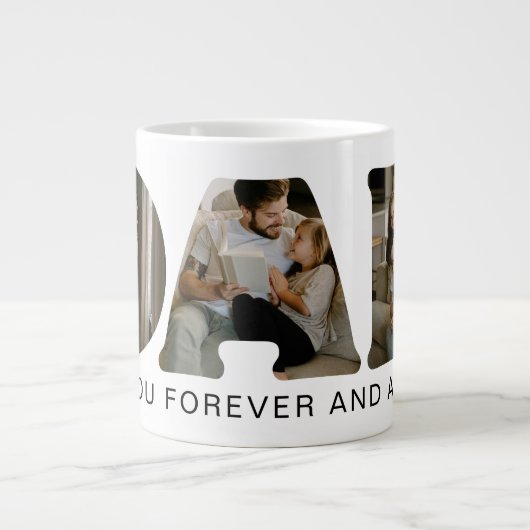 DAD Letter Photo Collage Jumbo-Tasse (Vorderseite)