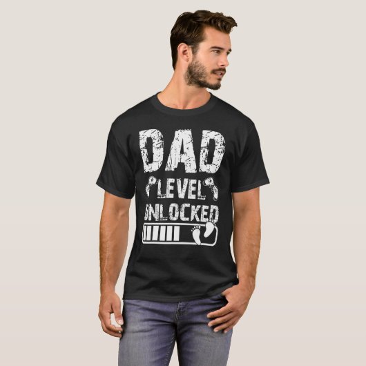Dad Level Unlocked 2023 Gamer Pregnancy Soon To Be T-Shirt (Vorne ganz)