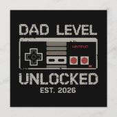 Dad Level Unlocked 2026 Soon to Be Gamer Daddy Einladung (Vorderseite)