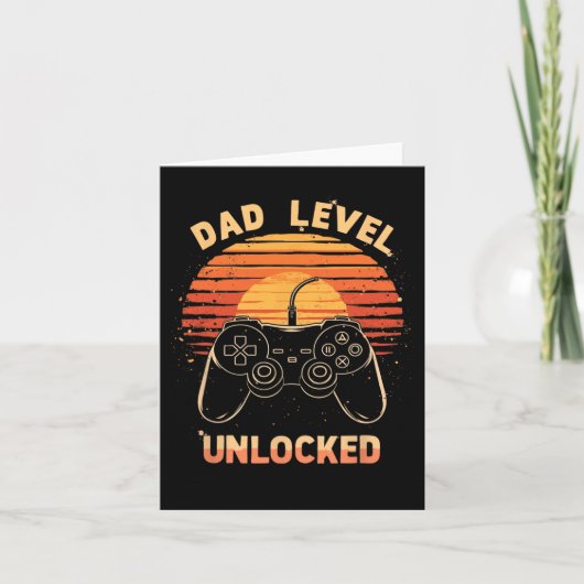 Dad Level Unlocked Funny Retro New Dad Gamer Karte (Vorderseite)