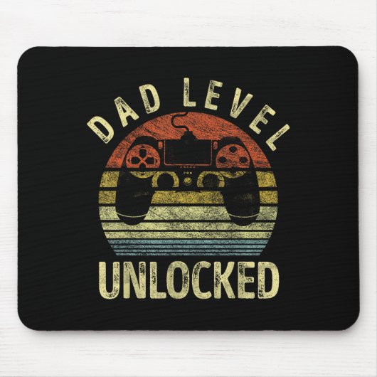 Dad Level Unlocked, Gaming Dad Video Gamer Dad, Fu Mousepad (Vorne)