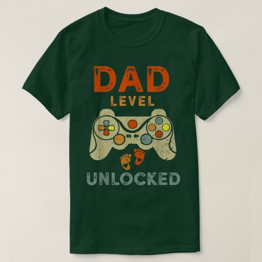 Dad Level Unlocked New Dad Father Pregnancy Announ T-Shirt (Design vorne)