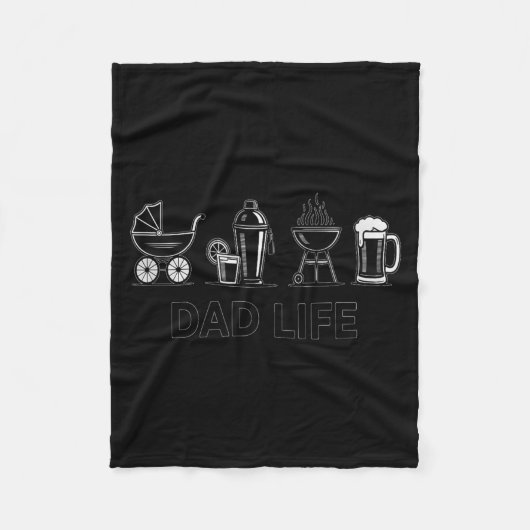 Dad Life Bottle Grill Beer Stroller Adorable Fathe Fleecedecke (Vorderseite)
