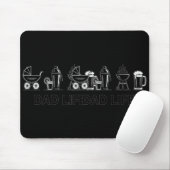 Dad Life Bottle Grill Beer Stroller Adorable Fathe Mousepad (Mit Mouse)
