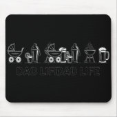 Dad Life Bottle Grill Beer Stroller Adorable Fathe Mousepad (Vorne)