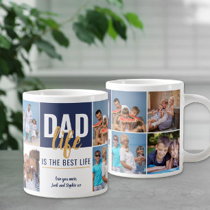 Dad Life ist Best Life 8 Foto Blau Personalisiert Jumbo-Tasse