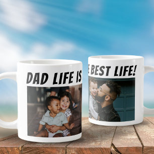 Dad Life ist das beste Leben 2 Fotos Vater Jumbo-Tasse