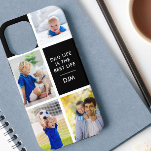 Dad Life ist das beste Leben 4 Foto Initialen Schw Case-Mate iPhone Hülle