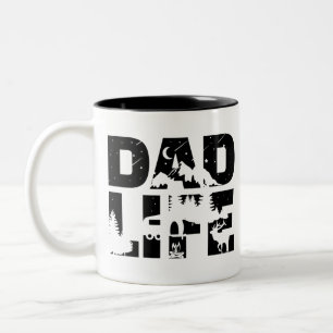 Dad Life Summer Camp Hiking Forest Camping Father Zweifarbige Tasse