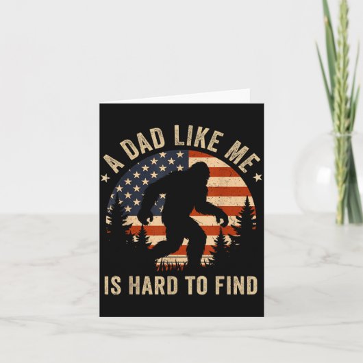 Dad Like Me Is Hard To Find Bigfoot Usa Flag Funny Karte (Vorderseite)