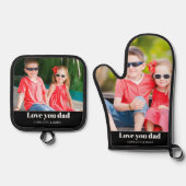 Dad Love You Photo Oven Mitt & Pot Holder Set (Vorderseite)