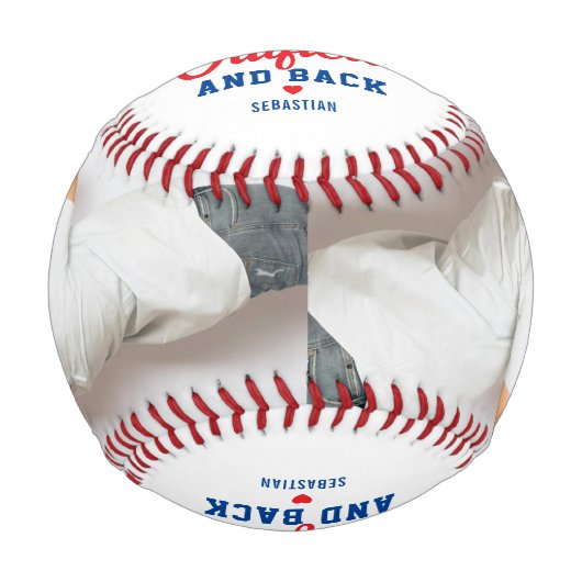 Dad Love You to the Outfield and Back Photo Baseball (Vorderseite)