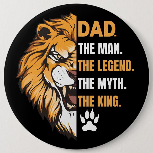 Dad Löwe | Bestes Vatertagsgeschenk | Button (Vorderseite)