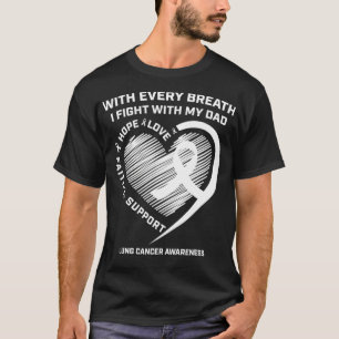 Dad Lungenkrebs-Bewusstseinsgeschenke Weiße Schlei T-Shirt