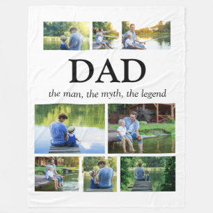 Dad Mann Mythos Legende 8 Foto-Collage Fleecedecke