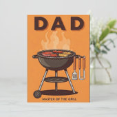 Dad Master of the Grill BBQ Father's Day Card  Karte (Stehend Vorderseite)