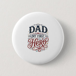 Dad Mein Erster Held Vintage-Typografie-Shirt_1 Button