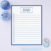 Dad Modern Blue Monogram 8.5" x 11" To Do List Flyer (Einzeln)