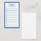 Dad Modern Blue Monogram To Do List 3.5" x 2" Visitenkarte (Vorne/Hinten)