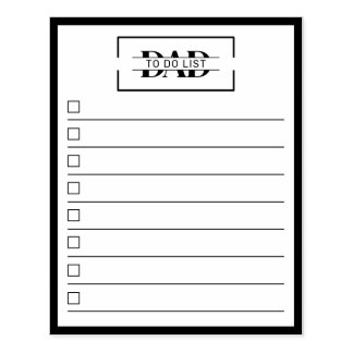 Dad Modern Monogram 4" x 5" To Do List Gummistempel