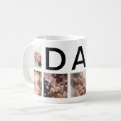 DAD moderne elegante Text Multi 7 Foto Kaffeetasse (Vorderseite Links)