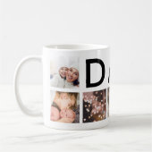 DAD moderne elegante Text Multi 7 Foto Kaffeetasse (Links)