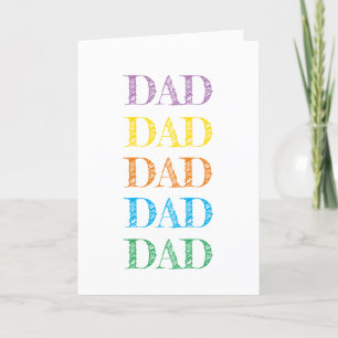 DAD Moderne Typografie Regenbogenfarben DU BIST DE Feiertagskarte